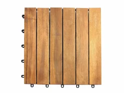39 Baldosas de Madera Acacia con Base Plástica Duradera Cuadradas Baldosas de Madera Azulejos Suelo para Patio Balcón Terraza Cobertura 3.5m² Fácil Instalación