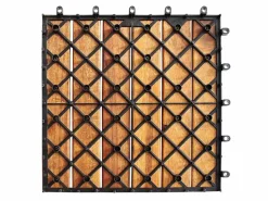 39 Baldosas de Madera Acacia con Base Plástica Duradera Cuadradas Baldosas de Madera Azulejos Suelo para Patio Balcón Terraza Cobertura 3.5m² Fácil Instalación