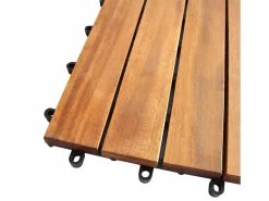 39 Baldosas de Madera Acacia con Base Plástica Duradera Cuadradas Baldosas de Madera Azulejos Suelo para Patio Balcón Terraza Cobertura 3.5m² Fácil Instalación