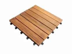 39 Baldosas de Madera Acacia con Base Plástica Duradera Cuadradas Baldosas de Madera Azulejos Suelo para Patio Balcón Terraza Cobertura 3.5m² Fácil Instalación