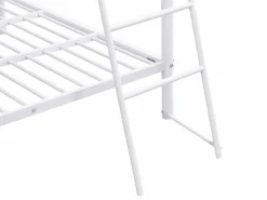 Outlet Vente-unique 2 literas de metal de 140 x 190 cm + colchón - GEMINI Blanco