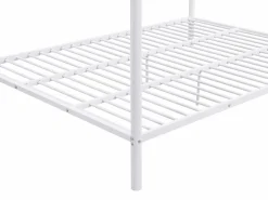 Outlet Vente-unique 2 literas de metal de 140 x 190 cm + colchón - GEMINI Blanco