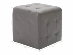 2 piezas Pufs 30 x 30 x 30 cm Piel Sintética