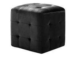 New 2 piezas Pufs 30 x 30 x 30 cm Tejido terciopelo Reposapiés