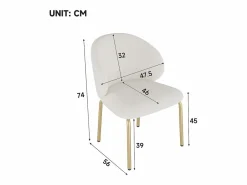 Sale ModernLuxe 1 Silla en tela chenille - patas de metal dorado - silla de tocador - silla de comedor - Beige