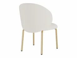 Sale ModernLuxe 1 Silla en tela chenille - patas de metal dorado - silla de tocador - silla de comedor - Beige