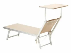 Beach & Garden 4 Tumbonas plegables de aluminio con parasol para playa - Santorini Stock -