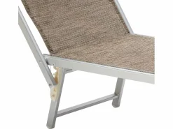 Online Beach & Garden 2 Tumbonas plegables de aluminio con parasol para playa - Santorini Limited Edition Stock - Nature - Santorini Gris