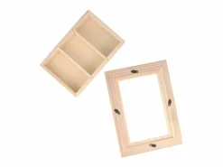 Outlet 2 vitrinas pequeñas de madera y plexiglás 22 cm Marru00f3n