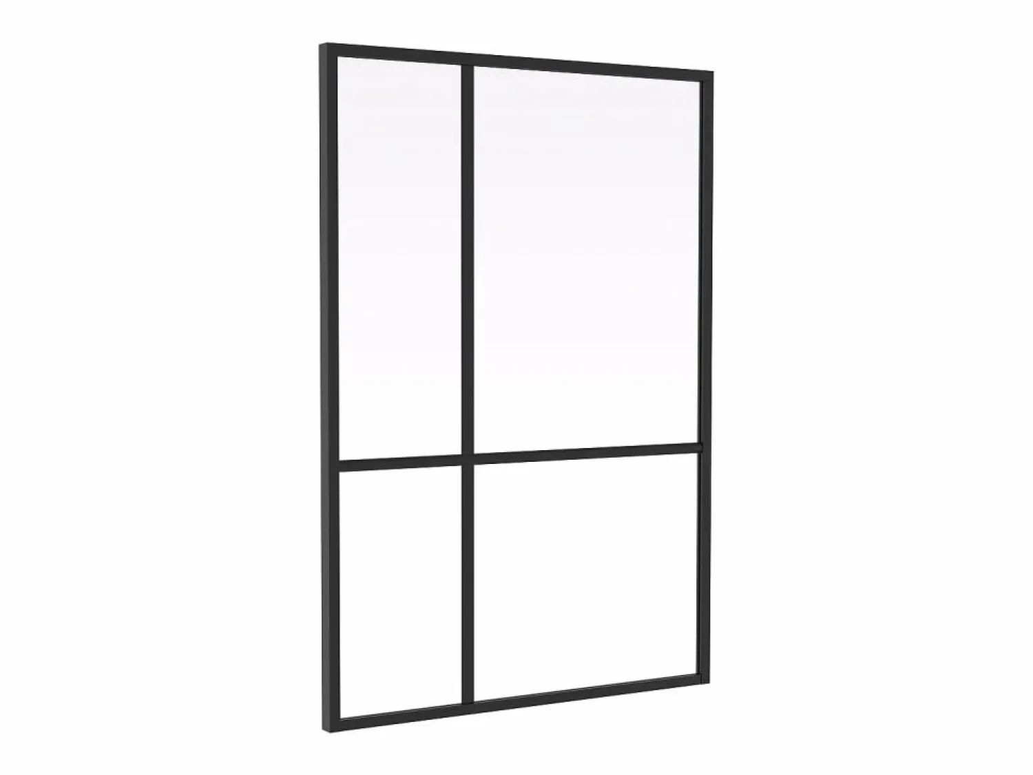 Vente-unique Acristalamiento tipo taller de diseño en aluminio termolacado - An.90 x Alt.130 - TONIBA