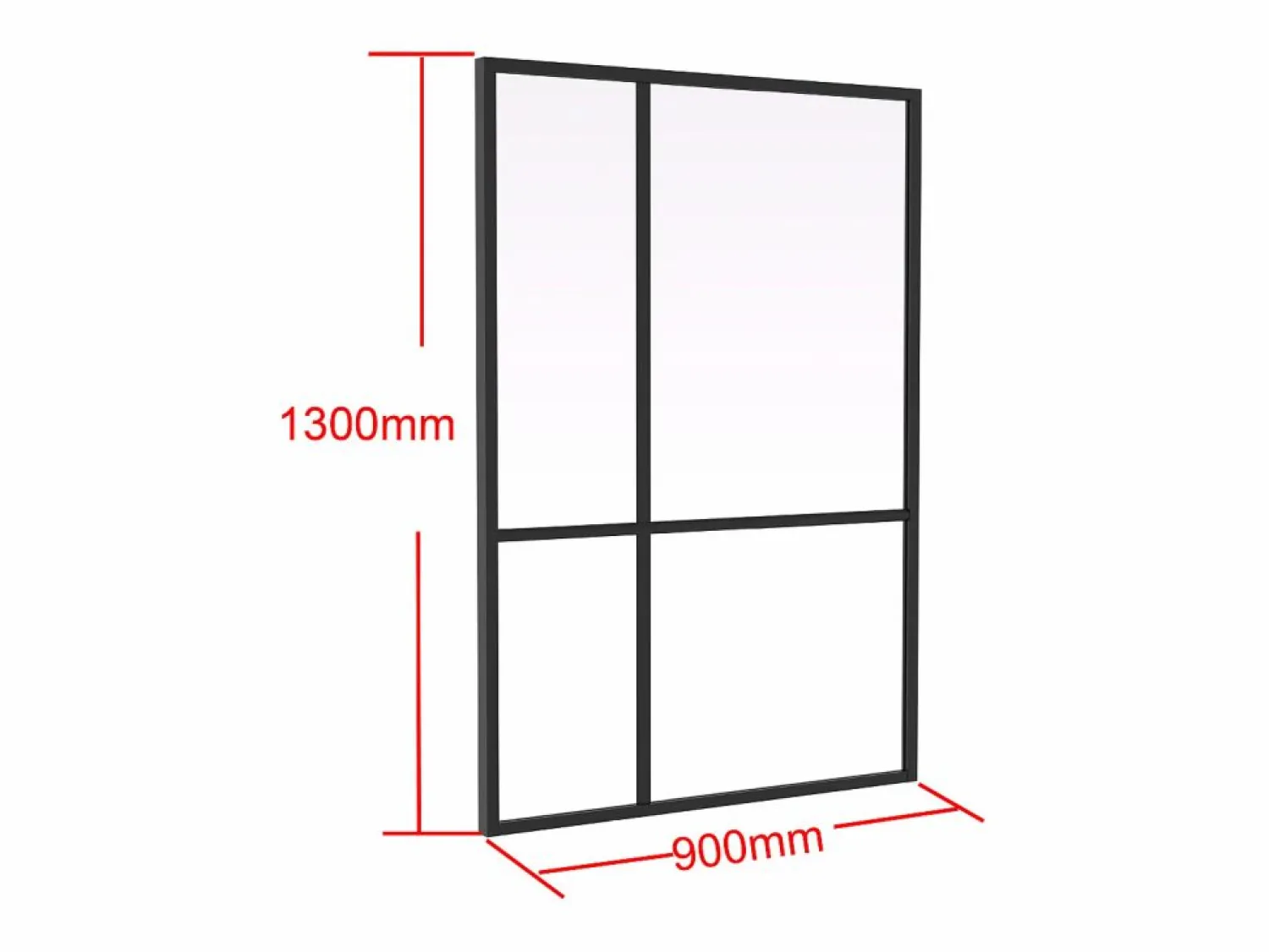 Vente-unique Acristalamiento tipo taller de diseño en aluminio termolacado - An.90 x Alt.130 - TONIBA