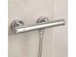 Essebagno Aero mezclador termostático para ducha cromado Huber Plateado