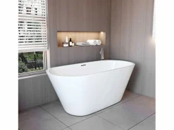 Aica Bañera acrílica exenta ovalada,1500x700x580mm,color ,incluye manguera + desagüe