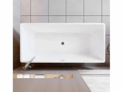 Outlet Aica Bañera de acrílico rectangular exenta,1700x800x580mm,color ,incluye manguera + desagüe Blanco