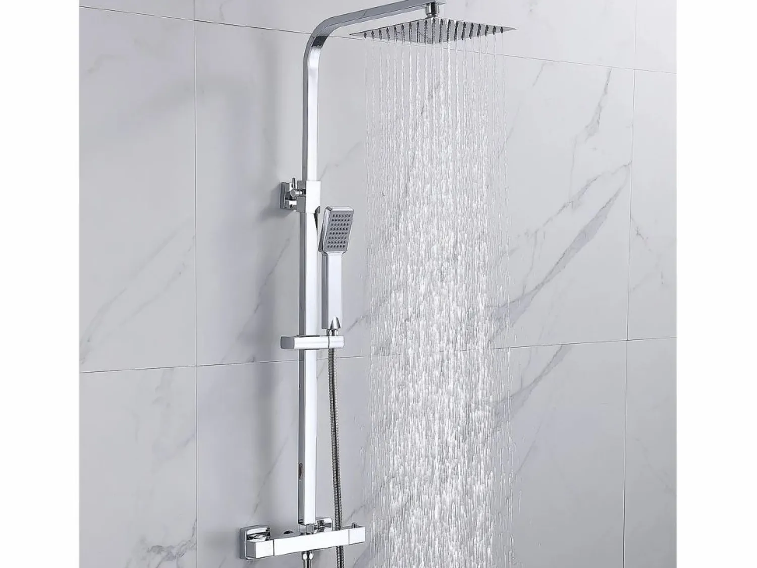 Online columna de ducha con termostato 38℃ de acero inoxidable anti-quemadura 80-120cm Columna De Ducha