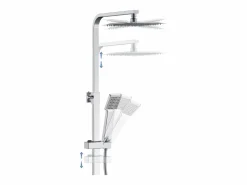 Aica columna de ducha termostática plata brillante rociador superior acero inoxidable para baño