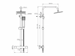 columna de ducha termostática mate cuadrada barra 764-1184mm alcachofa de para baño Columna De Ducha