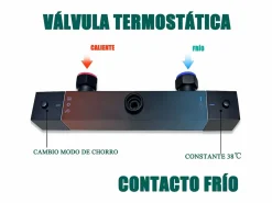 Columna de Ducha Termostática Negra Mate con Alcachofa Cuadrada, Rociador Superior y Barra Ajustable Columna De Ducha