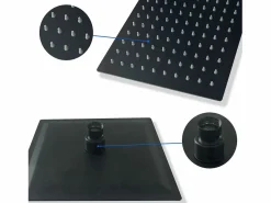 Columna de Ducha Termostática Negra Mate con Alcachofa Cuadrada, Rociador Superior y Barra Ajustable Columna De Ducha