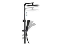 Outlet Aica columna ducha termostato mate cuadrada 764-1184mm alcachofa de para baño Negro