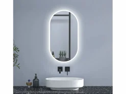 Clearance Espejo de baño LED 500 x 900 mm, ovalado, antivaho, luminosidad regulable Accesorios De Cuarto De Baño|Espejo De Cuarto De Baño