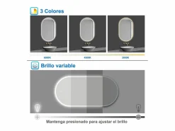 Clearance Espejo de baño LED 500 x 900 mm, ovalado, antivaho, luminosidad regulable Accesorios De Cuarto De Baño|Espejo De Cuarto De Baño
