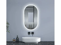 Espejo de baño LED 500 x 1000 mm, ovalado, antivaho, luminosidad regulable Accesorios De Cuarto De Baño|Espejo De Cuarto De Baño