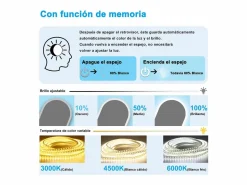 Espejo de baño LED 500 x 1000 mm, ovalado, antivaho, luminosidad regulable Accesorios De Cuarto De Baño|Espejo De Cuarto De Baño