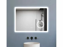 Discount Espejo de baño LED 80×60cm,Bluetooth,Espejo de aumento Accesorios De Cuarto De Baño|Espejo De Cuarto De Baño