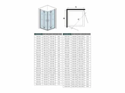Mampara de ducha cuadrada plegable vidrio easyclean 5mm,(780-800)x(780-800)x1900mm Mampara De Ducha