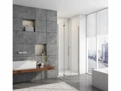 New Aica Mampara de ducha frontal plegable vidrio 6mm con tratamiento antical,(746-776)x1850mm Transparente