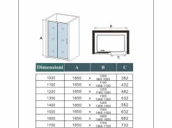 Online Aica Mampara de ducha frontal corredera vidrio templado 5mm ,(1160-1200)x1850mm Transparente