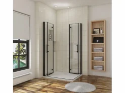 Best Mampara de ducha rectangular plegable vidrio easyclean 5mm,(880-900)x(980-1000)x1900mm Mampara De Ducha