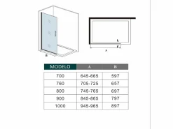 Discount Aica Walkin Mampara de Ducha Frontal Abatible,Perfil Cromado,Vidrio Antical 6mm (645-665)x1950mm Transparente