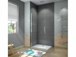 New Aica Walkin Mampara de Ducha Frontal Abatible,Perfil Cromado,Vidrio Antical 6mm (705-725)x1950mm Transparente