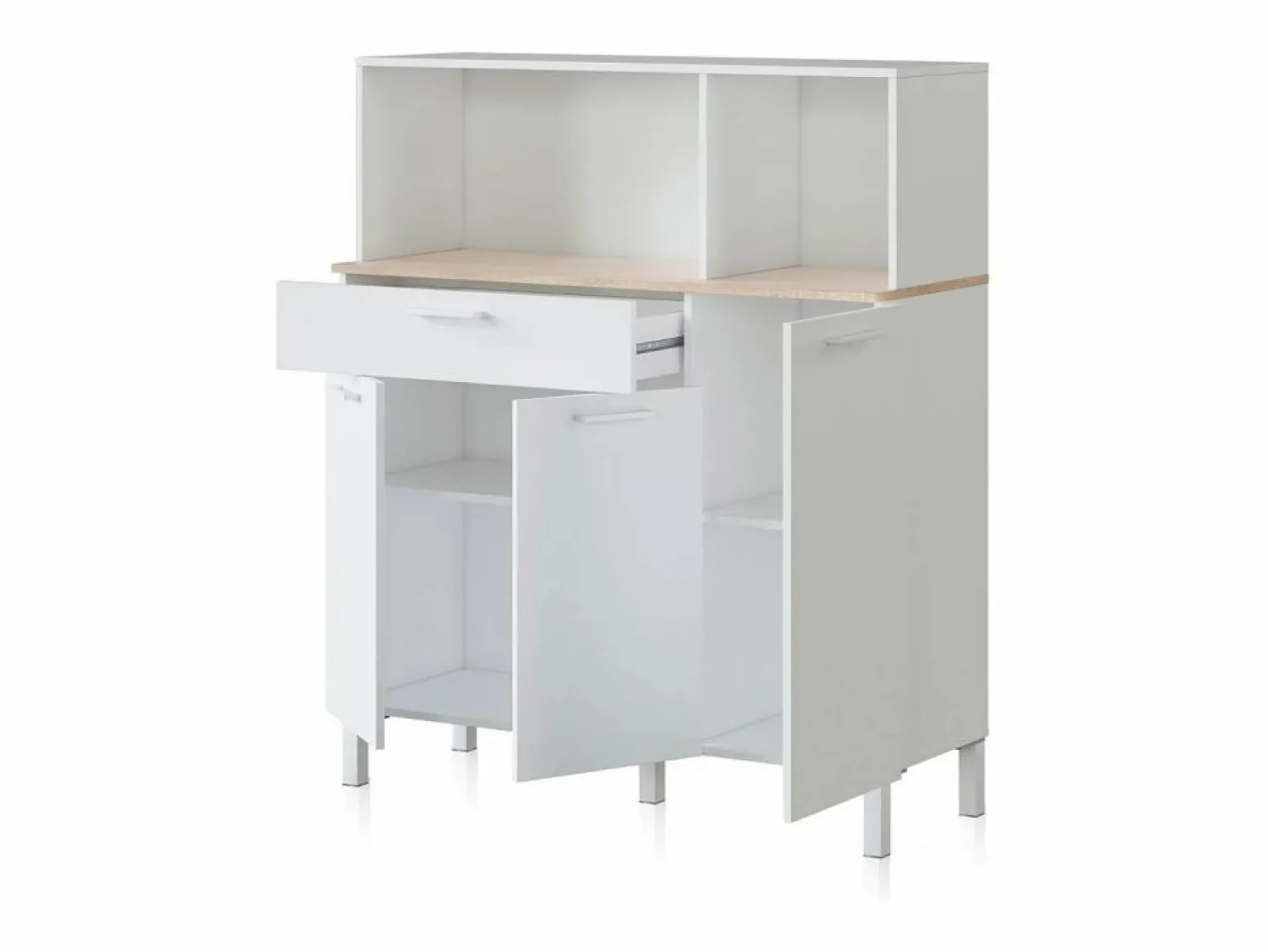 Clearance Alacena cocina Colin 3 Puertas Blanco Artik (Blanco Mate) - Roble Canadian Cajonera De Escritorio