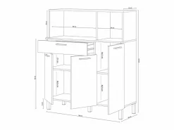 Clearance Alacena cocina Colin 3 Puertas Blanco Artik (Blanco Mate) - Roble Canadian Cajonera De Escritorio