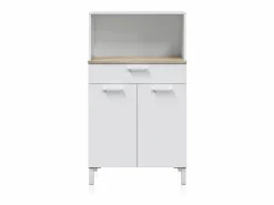 duehome Alacena cocina Colin 2 Puertas Blanco Artik (Blanco Mate) - Roble Canadian
