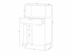 duehome Alacena cocina Colin 2 Puertas Blanco Artik (Blanco Mate) - Roble Canadian