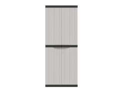Clearance Garden Furniture Alavieska Armario de almacenaje exterior PP y negro 65x37x165 cm Gris