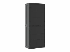 Clearance Garden Furniture Alavieska Armario de almacenaje exterior PP y negro 65x37x165 cm Gris