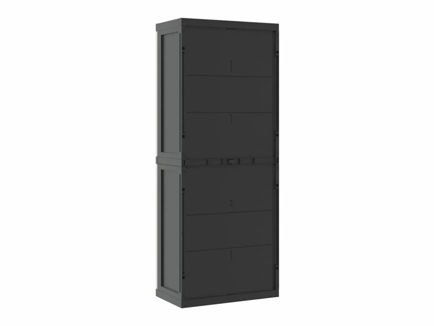 Clearance Garden Furniture Alavieska Armario de almacenaje exterior PP y negro 65x37x165 cm Gris