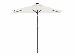 Best Albemarle Sombrilla jardín con luces LED poste acero blanca 225x225x212cm Sombrilla