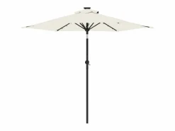 Best Albemarle Sombrilla jardín con luces LED poste acero blanca 225x225x212cm Sombrilla