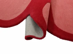 OZAIA Alfombra 100% lana tejida a mano, rojo cereza y rosa, 160 x 230 cm, 2100g/m², NOLERA
