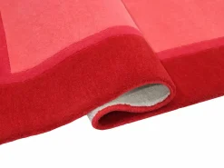 Clearance Alfombra 100% lana tejida a mano rojo cereza y rosa, 160 x 230 cm, 2100g/m², MANOLA Colección Rouge Passion|Alfombra De Salón