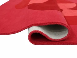 Hot OZAIA Alfombra 100% lana tejida a mano, cereza, 160 x 230 cm, 2200g/m², BLIVORA Rojo
