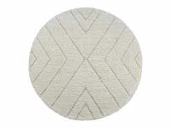 the carpet Alfombra Bahar Shaggy patrón triángulos, , 120 cm redonda