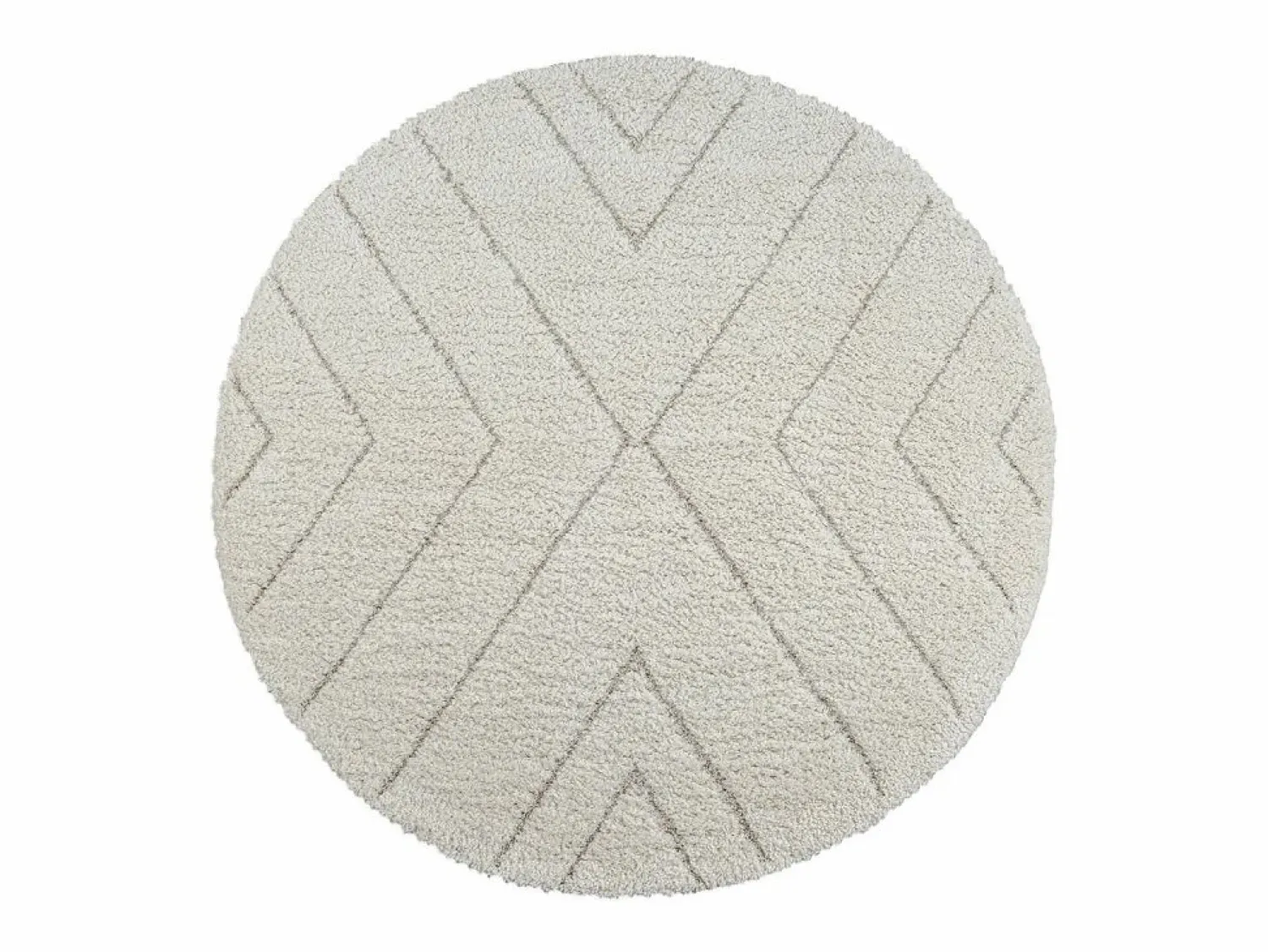 the carpet Alfombra Bahar Shaggy patrón triángulos, , 120 cm redonda