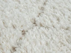Best the carpet Alfombra Bahar Shaggy patrón rombos, , 200 x 290 cm Crema